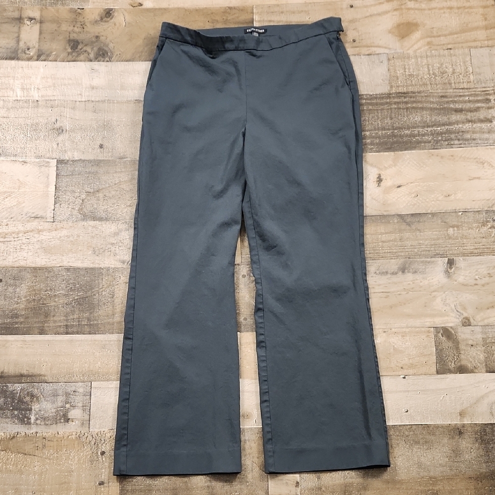 Eileen Fisher Boot Cut Flare‎ Pants Womens 8 Gray Organic Cotton
